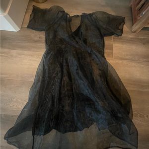 Just Female Timmo Dotted Midi Dress Black Golden Brown